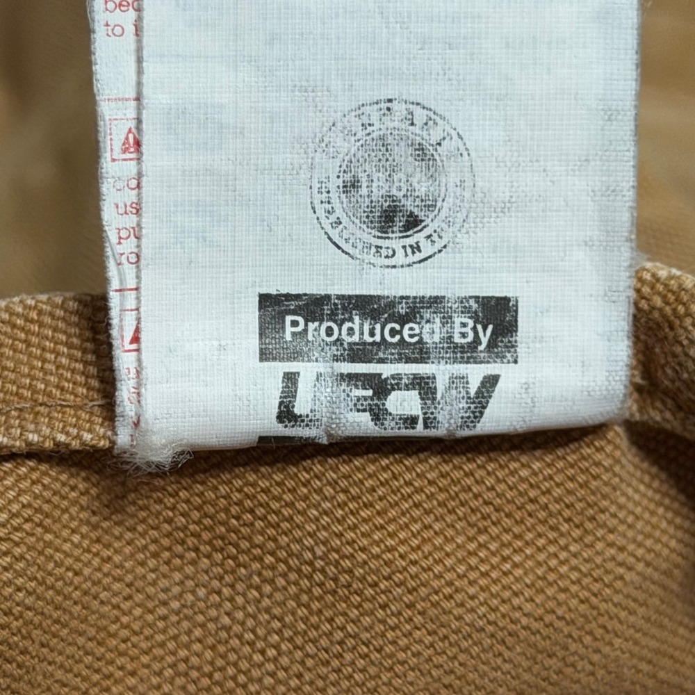 Vintage Carhartt R02 BRN Quilt Line Double Knee Duck Canvas Overalls USA 44 x 34 - Picture 12 of 12